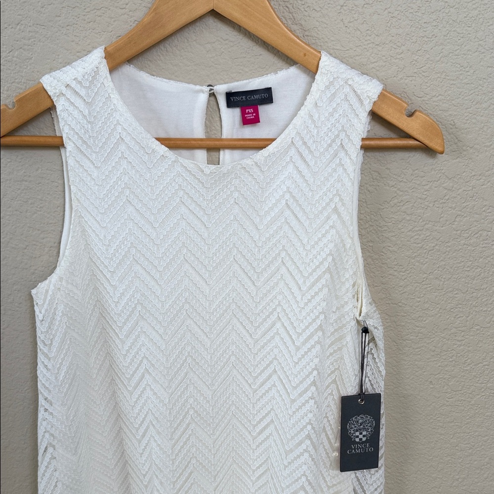 Vince Camuto Ivory Textured Sleeveless Top